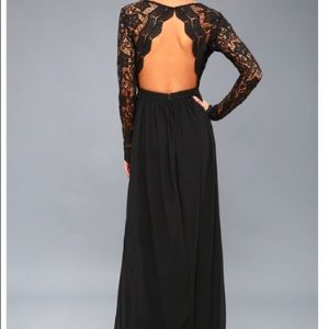 Black lace lulus maxi dress